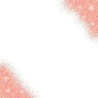 witte achtergrond met rose gouden glitter sparkles of confetti en ruimte voor tekst. vector