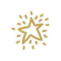 gouden glitter ster met sunburst geïsoleerd op een witte achtergrond. vector