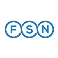 fsn brief logo ontwerp op zwarte achtergrond. fsn creatieve initialen brief logo concept. fsn-briefontwerp. vector