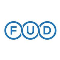 fud brief logo ontwerp op zwarte achtergrond. fud creatieve initialen brief logo concept. fud brief ontwerp. vector