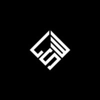 LW brief logo ontwerp op zwarte achtergrond. lsw creatieve initialen brief logo concept. lsw-briefontwerp. vector