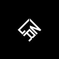 LRN brief logo ontwerp op zwarte achtergrond. lrn creatieve initialen brief logo concept. lrn brief ontwerp. vector