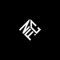 nfc brief logo ontwerp op zwarte achtergrond. nfc creatieve initialen brief logo concept. nfc-briefontwerp. vector