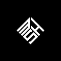 msh brief logo ontwerp op zwarte achtergrond. msh creatieve initialen brief logo concept. msh brief ontwerp. vector