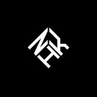 NH brief logo ontwerp op zwarte achtergrond. nhk creatieve initialen brief logo concept. nhk-briefontwerp. vector