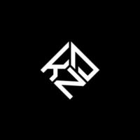 Kn brief logo ontwerp op zwarte achtergrond. knd creatieve initialen brief logo concept. knd brief ontwerp. vector