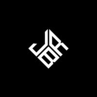 jbr brief logo ontwerp op zwarte achtergrond. jbr creatieve initialen brief logo concept. jbr brief ontwerp. vector