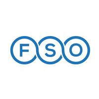 fso brief logo ontwerp op zwarte achtergrond. fso creatieve initialen brief logo concept. fso brief ontwerp. vector