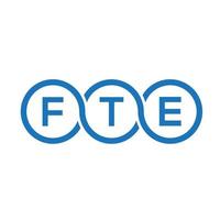 fte brief logo ontwerp op zwarte achtergrond. fte creatieve initialen brief logo concept. fte-briefontwerp. vector