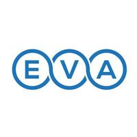 eva brief logo ontwerp op zwarte achtergrond. eva creatieve initialen brief logo concept. eva brief ontwerp. vector