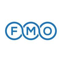 fmo brief logo ontwerp op zwarte achtergrond. fmo creatieve initialen brief logo concept. fmo-briefontwerp. vector