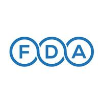 fda brief logo ontwerp op zwarte achtergrond. fda creatieve initialen brief logo concept. fda-briefontwerp. vector