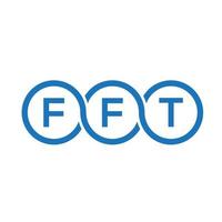 FFT brief logo ontwerp op zwarte achtergrond. fft creatieve initialen brief logo concept. fft briefontwerp. vector