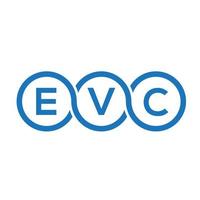 evc brief logo ontwerp op zwarte achtergrond. evc creatieve initialen brief logo concept. evc-briefontwerp. vector