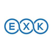 exk brief logo ontwerp op zwarte achtergrond. exk creatieve initialen brief logo concept. exk brief ontwerp. vector