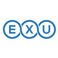 exu brief logo ontwerp op zwarte achtergrond. exu creatieve initialen brief logo concept. exu brief ontwerp. vector