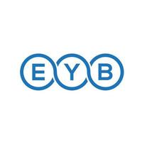 EB brief logo ontwerp op zwarte achtergrond. eyb creatieve initialen brief logo concept. eyb brief ontwerp. vector