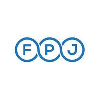 fpj brief logo ontwerp op zwarte achtergrond. fpj creatieve initialen brief logo concept. fpj brief ontwerp. vector