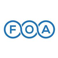 foa brief logo ontwerp op zwarte achtergrond. foa creatieve initialen brief logo concept. foa brief ontwerp. vector