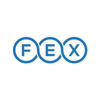 fex brief logo ontwerp op zwarte achtergrond. fex creatieve initialen brief logo concept. fex brief ontwerp. vector