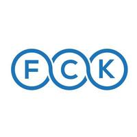 fck brief logo ontwerp op zwarte achtergrond. fck creatieve initialen brief logo concept. fck brief ontwerp. vector