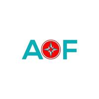 aof brief logo ontwerp op witte achtergrond. aof creatieve initialen brief logo concept. aof letterontwerp. vector