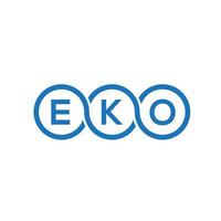 eko brief logo ontwerp op zwarte achtergrond. eko creatieve initialen brief logo concept. eko brief ontwerp. vector