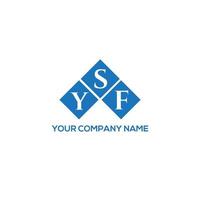 YSF brief logo ontwerp op witte achtergrond. ysf creatieve initialen brief logo concept. ysf-briefontwerp. vector