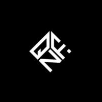 qnf brief logo ontwerp op zwarte achtergrond. qnf creatieve initialen brief logo concept. qnf brief ontwerp. vector
