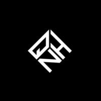 qnh brief logo ontwerp op zwarte achtergrond. qnh creatieve initialen brief logo concept. qnh brief ontwerp. vector