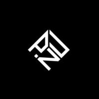 pnu brief logo ontwerp op zwarte achtergrond. pnu creatieve initialen brief logo concept. pnu brief ontwerp. vector