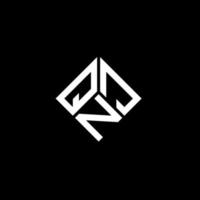 qnj brief logo ontwerp op zwarte achtergrond. qnj creatieve initialen brief logo concept. qnj brief ontwerp. vector