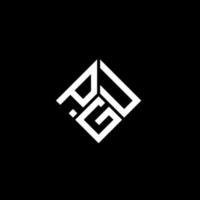 pgu brief logo ontwerp op zwarte achtergrond. pgu creatieve initialen brief logo concept. pgu brief ontwerp. vector