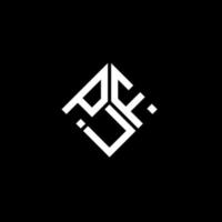 puf brief logo ontwerp op zwarte achtergrond. puf creatieve initialen brief logo concept. puf brief ontwerp. vector