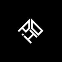 pho brief logo ontwerp op zwarte achtergrond. pho creatieve initialen brief logo concept. pho brief ontwerp. vector