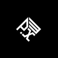 pxw brief logo ontwerp op zwarte achtergrond. pxw creatieve initialen brief logo concept. pxw brief ontwerp. vector