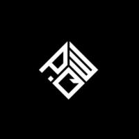 pqw brief logo ontwerp op zwarte achtergrond. pqw creatieve initialen brief logo concept. pqw brief ontwerp. vector