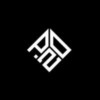 pzo brief logo ontwerp op zwarte achtergrond. pzo creatieve initialen brief logo concept. pzo brief ontwerp. vector