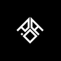 poa brief logo ontwerp op zwarte achtergrond. poa creatieve initialen brief logo concept. poa brief ontwerp. vector