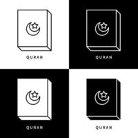 koran onderwijs moslim religie pictogram logo. al-koran vector symbool illustratie