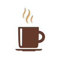 eenvoudige koffiekopvector voor het menu met warme dranken in het café vector