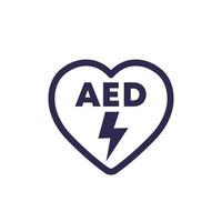 aed-pictogram, automatische externe defibrillator vector
