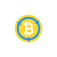 bitcoin uitwisseling vector pictogram op wit