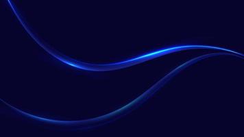abstracte blauwe glanzende gloeiende golf bewegende lijnen met lichteffect ontwerpelementen op donkere achtergrond vector