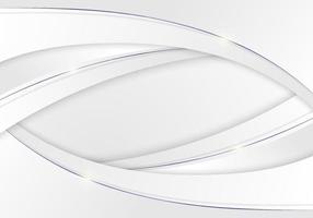 sjabloon abstracte elegante witte gebogen vormlaag met paarse lijnen op schone achtergrond vector