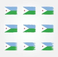 djibouti vlag borstel. nationale vlag vector