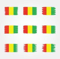 guinese vlag borstel collectie vector