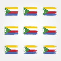comoren vlag borstel. nationale vlag vector
