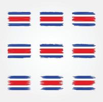 costa rica vlag borstel collectie vector