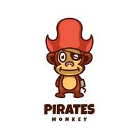 illustratie vectorafbeelding van piraten aap, goed voor logo-ontwerp vector